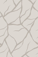 Obraz premium Abstract light beige background with grey crack pattern vector