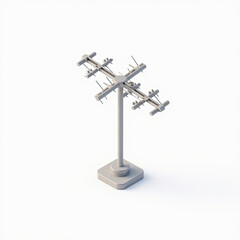 Isometric 3D Model of a Communication Tower - Isometric illustrations