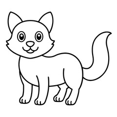 Cute cartoon cat outline for coloring