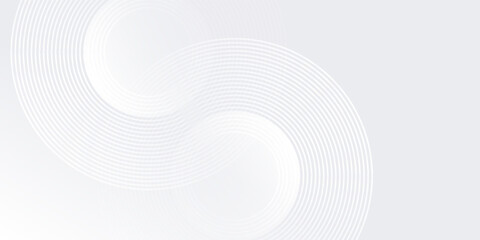 Abstract white background with white circle lines digital future simple