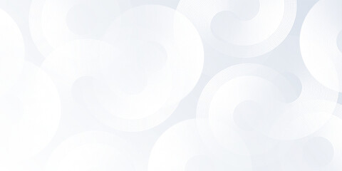 Modern white background with white circle lines. Digital future abstract modern simple