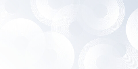Modern white background with white circle lines. Digital future abstract modern