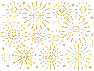 金色のイメージの花火の壁紙のイラスト