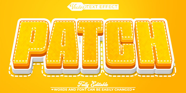  Creative and Detailed Fabric Patch Vector Editable Text Effect Template