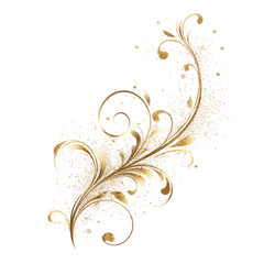Ornate golden feather design