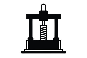 hydraulic press vector icon illustration