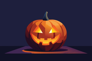 Fototapeta premium Graveyard candle burning next to skeletal remains vector illustration