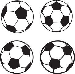 Soccer ball icon. Football game ball vector icons set