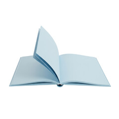 Open book with blue pages isolated PNG with Transparent Background