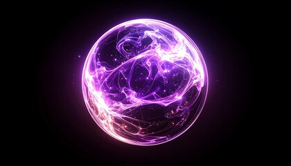 Abstract sphere of vibrant purple and pink energy