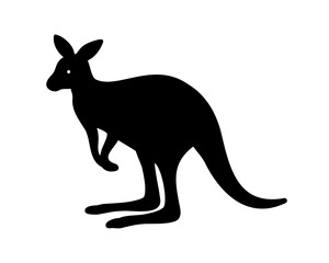 Kangaroo, kangaroo black silhouette. vector illustration