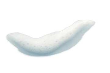 White foam bubbles texture forming a cloud shape, ideal for bath, shaving cream, or cleaning products, isolated on transparent background