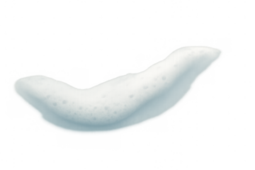 White foam bubbles texture forming a cloud shape, ideal for bath, shaving cream, or cleaning products, isolated on transparent background