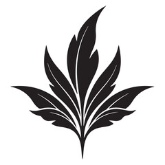 Abstract Black Leaf Design - Vector Illustration