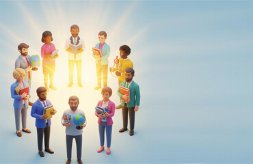 Naklejka premium World Teachers’ Day, theme image to pay tribute, 3d rendering. Copy space for greeting card, poster or banner.
