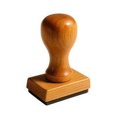 A classic wooden stamp with a rounded handle, set against a sleek black background, emphasizing its elegant craftsmanship.