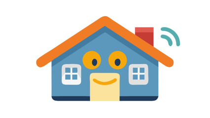 Fototapeta premium Cute smart home automation system concept for modern living and connected devices in residential building