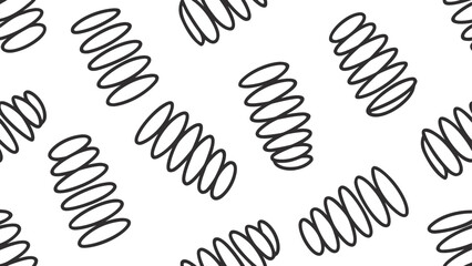 Seamless Pattern of Spring Elements in Black and White for Industrial Design Projects and Creative Applications Metal Coil Texture