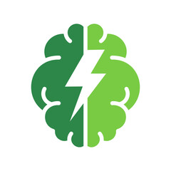Mind Power Icon Vector Illustration Green Version