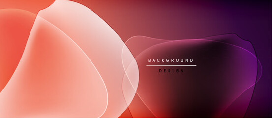 Abstract fluid shapes, gradient colors, modern design. Background features soft transitions, warm tones, purple hues. Minimalist aesthetic.
