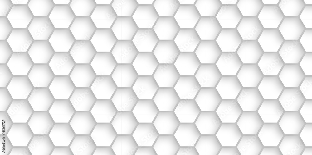 Poster abstract geometric vector minimal white lines hexagonal structure futuristic white background and em