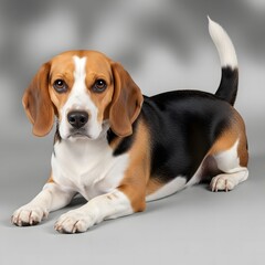 Beagle Dog Posing Playfully on Floor