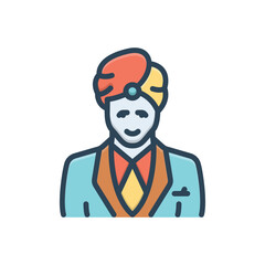 Color illustration icon for groom
