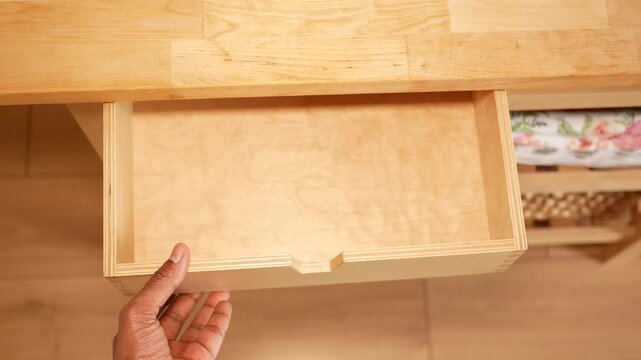 Organizing a kitchen drawer with neat compartments