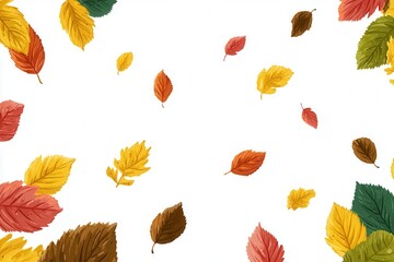 Fototapeta premium autumn sale banner with colorful fall leaves on white background