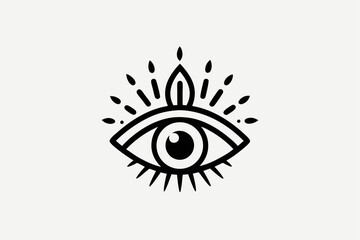 Beautiful human eye vector icon illustration with detailed iris and delicate eyelashes