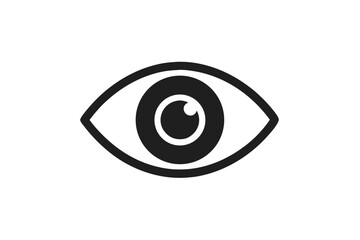 Black human eye vision optical symbol vector illustration