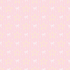 seamless pattern with bow and stars , fabric pattern, gift wrapping paper, notebook cover, phone case pattern 