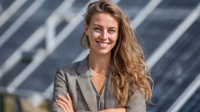 Confident Woman's Gaze: A sophisticated and confident woman, captured in a professional headshot. She emanates both approachability and assertiveness, showcasing a blend of strength and elegance.