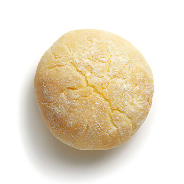 Freshly Baked Round Bread Roll Isolated on White Background