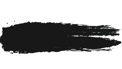 Obraz premium Horizontal black brush stroke with weathered texture and fine white lines