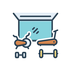 Color illustration icon for fitness room