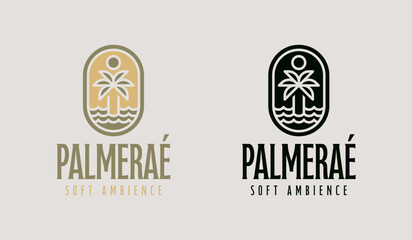 Palm Tree Logo Template. Universal creative premium symbol. Vector illustration. Creative Minimal design template. Symbol for Corporate Business Identity
