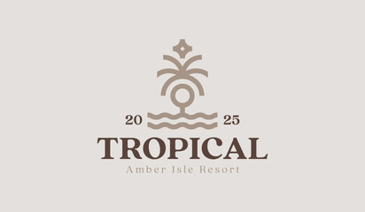 Palm Tree Logo Template. Universal creative premium symbol. Vector illustration. Creative Minimal design template. Symbol for Corporate Business Identity