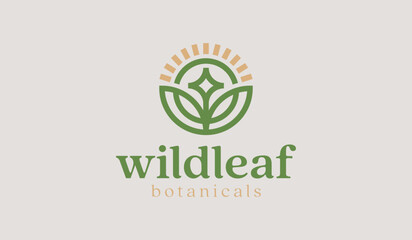 Leaf Flower Tree monoline. Universal creative premium symbol. Vector sign icon logo template. Vector illustration