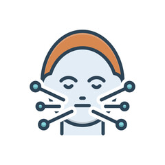 Color illustration icon for acupuncture
