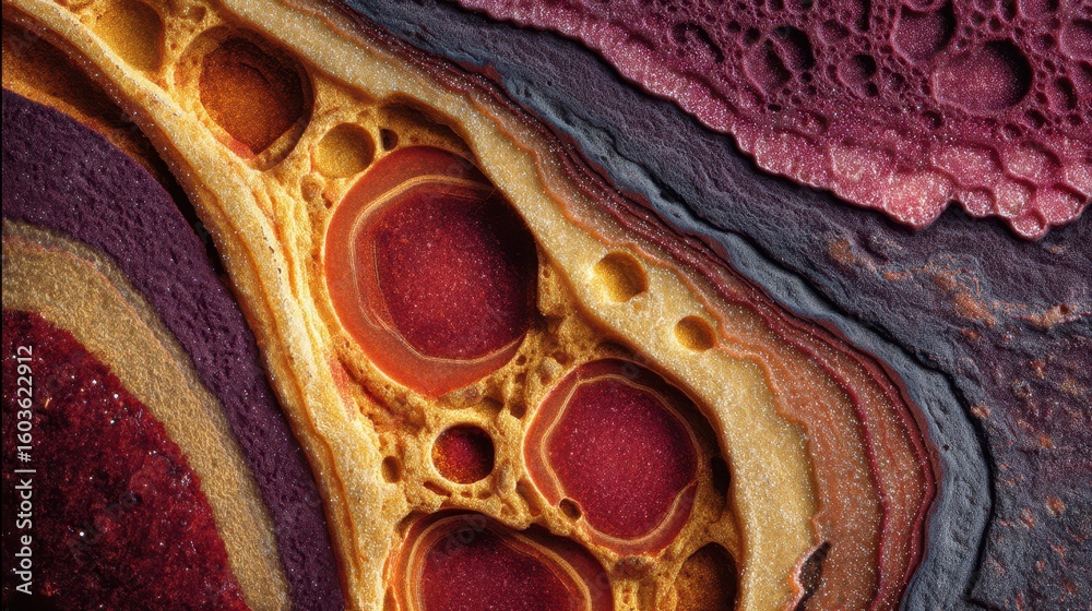 Poster Abstract Macro Image of Vibrant Mineral Surface with Unique Patterns