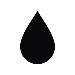 A black water drop on a white background simple design for creative projects
