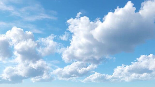 Skyward Dreams: A breathtaking azure expanse, punctuated by fluffy, cloud formations. A study in serenity, perfect for projects related to nature, weather, and the ethereal. 