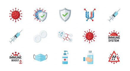 Healthcare Icons &ndash; Virus Protection and Immunity Boost