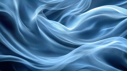 Fototapeta premium Close-up view of flowing, shimmering, blue fabric.