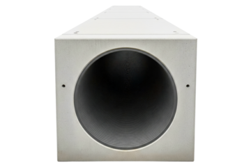 Square precast concrete culvert section with corrugated pipe isolated on a transparent background