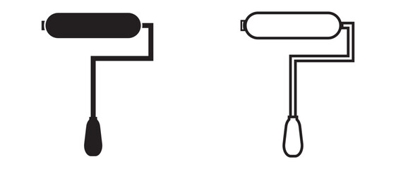 Paint roller icon on white background.