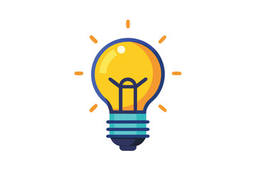 Bright Idea An Illustration of a Lit Up Lightbulb Shining with Energy and Representing a Brilliant Solution or Concept