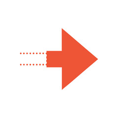 red arrow isolated on white