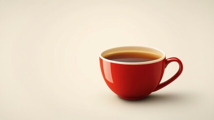 Obraz premium Red coffee cup on light background